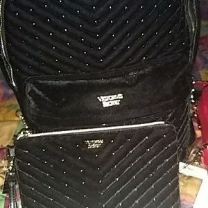Victoria's secret backpack and clutch